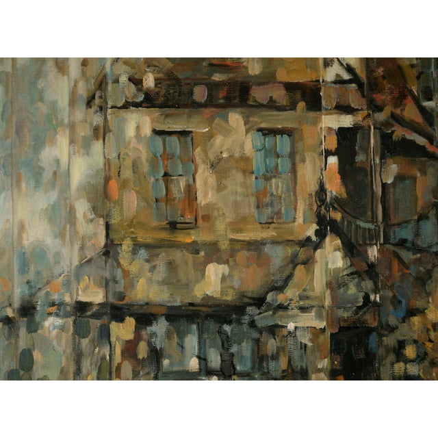 American "The Victorian Sentinel" - Mid-Century Architectural Landscape in Oil on Canvas by Helen Landgraf For Sale - Image 3 of 10