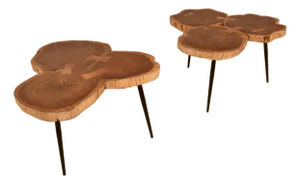 20th Century Pair of Live Edge Acacia Coffee/Cocktail Tables
