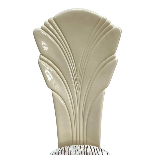 Modern Italian Cream Lacquered High-Back Dining Chairs (Set of 6) – In the Style of Pietro Costantini For Sale - Image 3 of 11