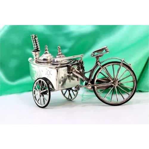 Silver Ice Cream Vending Cart, in Very Good conditions. Designed 1980 to 1989 This piece has an attribution mark, I am...