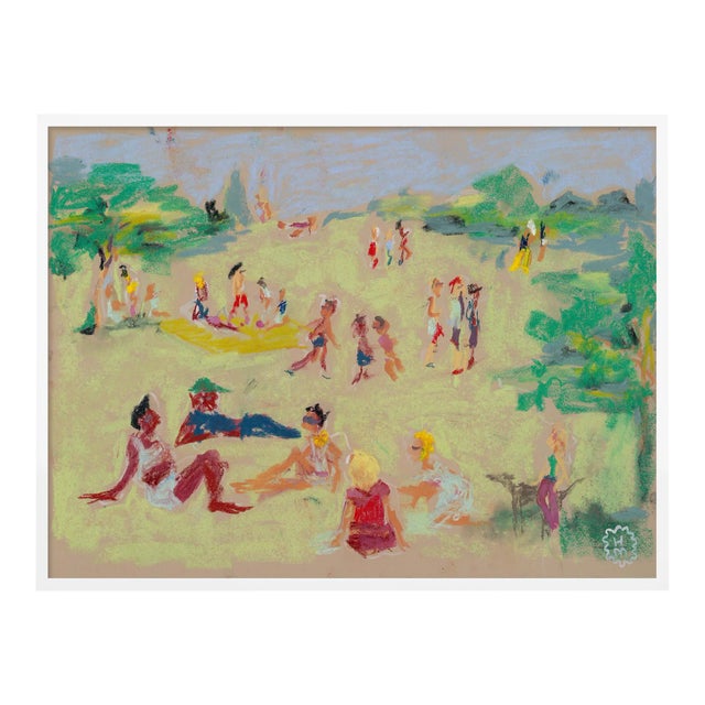 In the Park by Happy Menocal in White Frame, Small Art Print For Sale