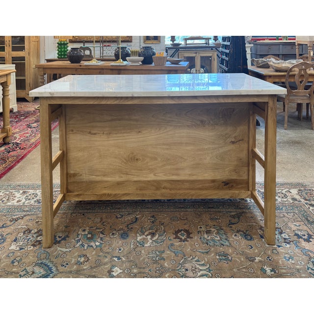 Large Marble Top Kitchen Island by Adoorne For Sale - Image 4 of 8