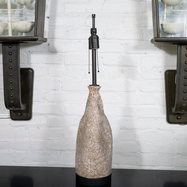 Mid-Century Modern Glazed ceramic table lamp For Sale - Image 3 of 8