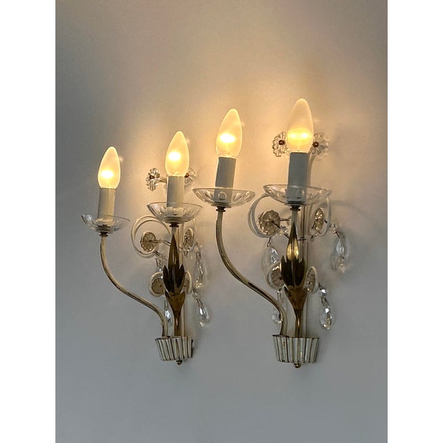 Brass and Glass Sconces from Vereinigte Werkstätten, 1960s, Set of 2 For Sale - Image 14 of 18