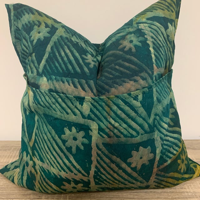Handmade Adire (Tie-Dye) Decorative Throw Pillow Cover - Envelope style for easy to remove and change or clean access. The...