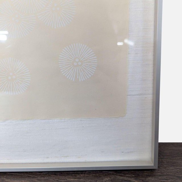 Framed Asian Ink on Silk – Minimalist Radial Pattern Composition (Abstract Circles) For Sale - Image 4 of 4