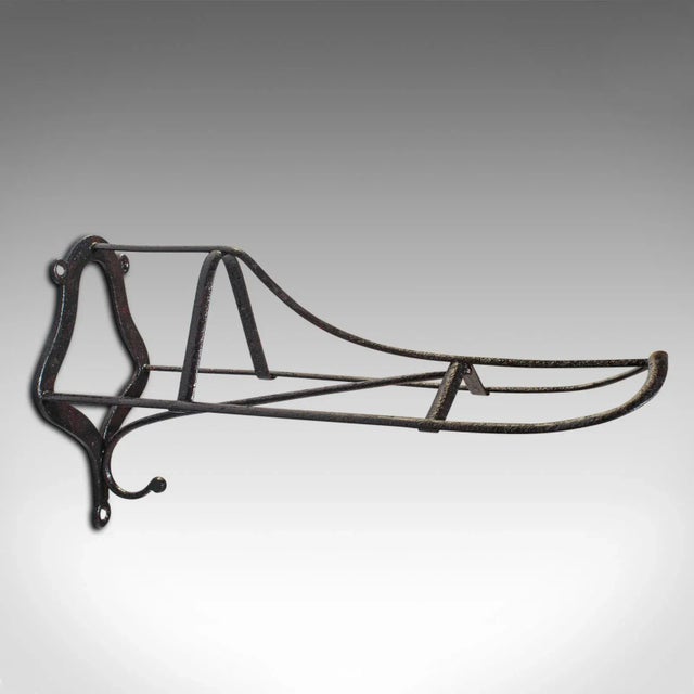 Victorian 1890s Victorian Antique Duck Bill Saddle Rack, English Cast Iron Equestrian Tack Rest For Sale - Image 3 of 7