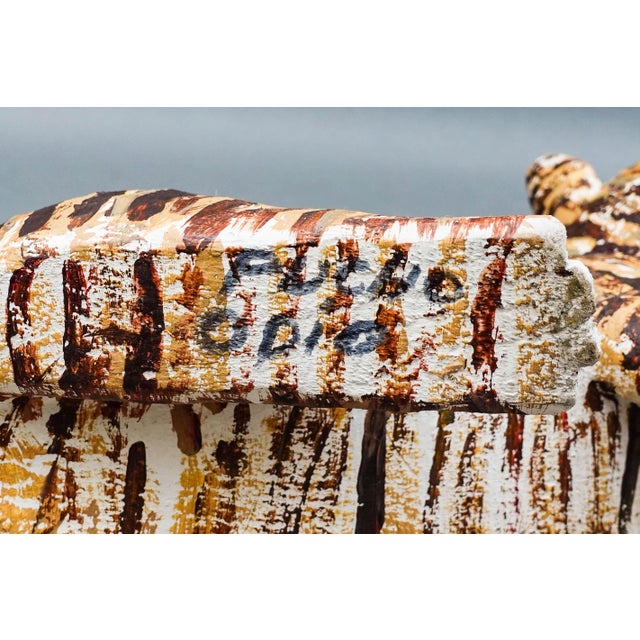 Brown Mid 20th Century Saturnino Portuound (Pucho) Odio, Cat With Ball Wood Sculpture For Sale - Image 8 of 8