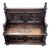 French Renaissance Revival Carved Oak Hall Monks Bench with Lion Masks, 1860s For Sale