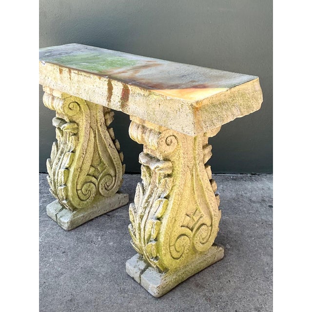 Vintage Ornate Cement Console Table For Sale - Image 11 of 16