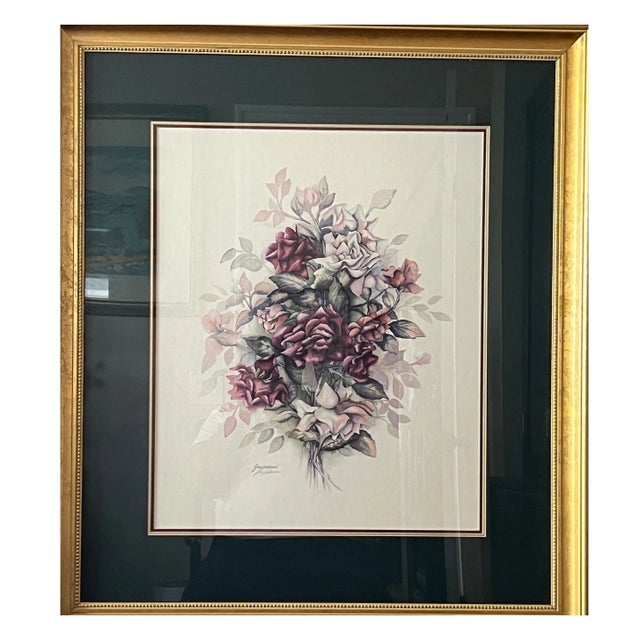 Traditional Late 20th Century Jan Anderson Signed Fine Art Print - Large Ornate Gilded Gold Frame - 29" x 33" For Sale - Image 3 of 8