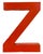 Vintage Red Iron Facade Letter Z, 1970s For Sale - Image 11 of 11