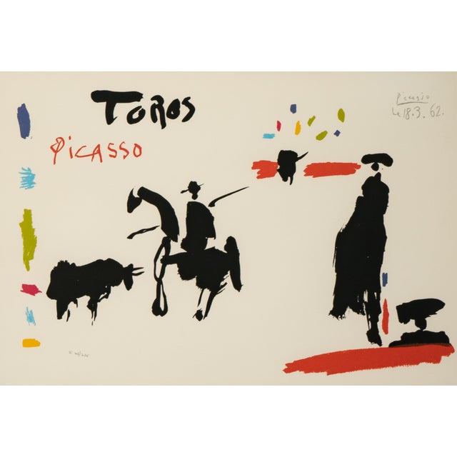 White Pablo Picasso Lithograph – Toros Y Toreros, 1962, Framed For Sale - Image 8 of 8