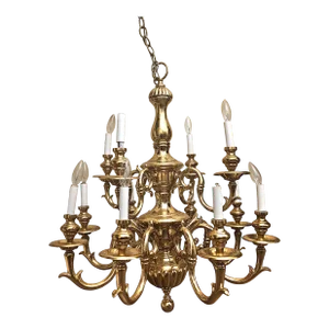 Early 20th Century French Louis XIV Style Twelve Branch Ormolu Chandelier
