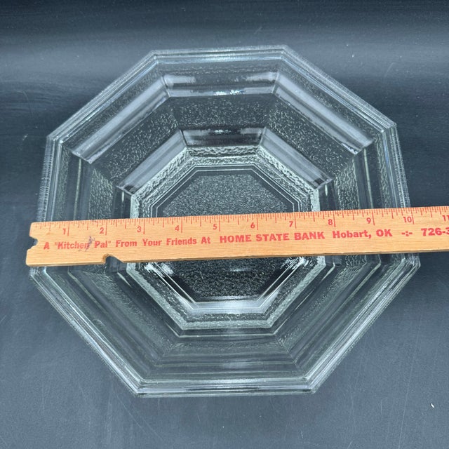 5 Pc Place Setting Octagon Clear Anchor Hocking Dinner, Salad, Bowl, Cup/Saucer For Sale - Image 9 of 12
