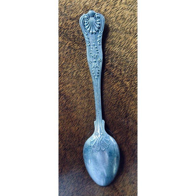 Antique Crystal Double Salt and Pepper Cellar With Silver Plate Spoon For Sale - Image 4 of 6