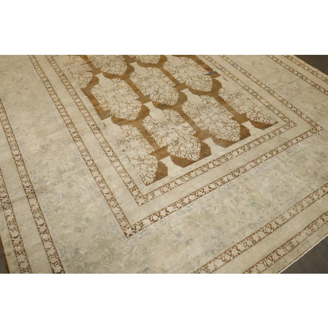 Indian Plant Vase Antique Indian Larestan Rug - 10' x 15'7" For Sale - Image 3 of 9