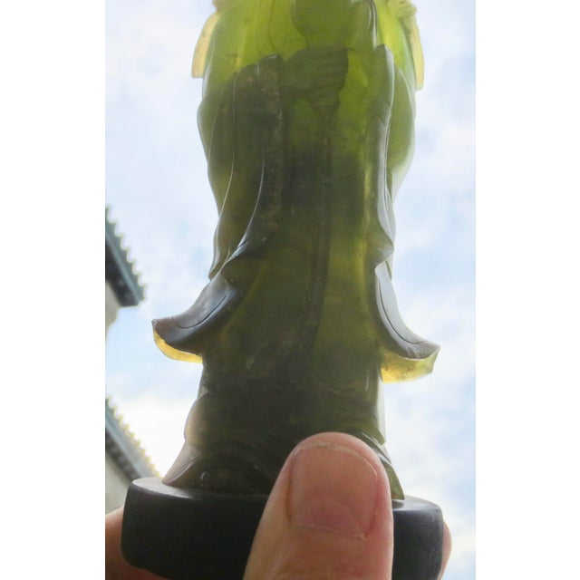 Chinese Florite Carved Standing Kuan Yin For Sale - Image 10 of 12