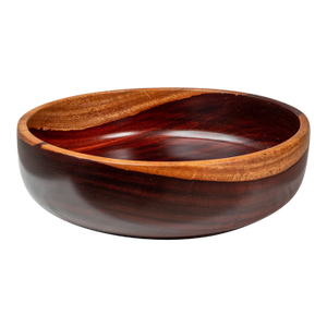Mid-Century Modern Wood-Turned Hand-Crafted Serving Bowl in Solid Mahogany, C. 1970s