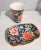Irice Chinoserie Navy Orange Floral Soap Dish and Cup For Sale - Image 4 of 5