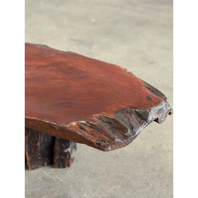 Wood Vintage Live Edge Redwood Burl Coffee Table For Sale - Image 7 of 12
