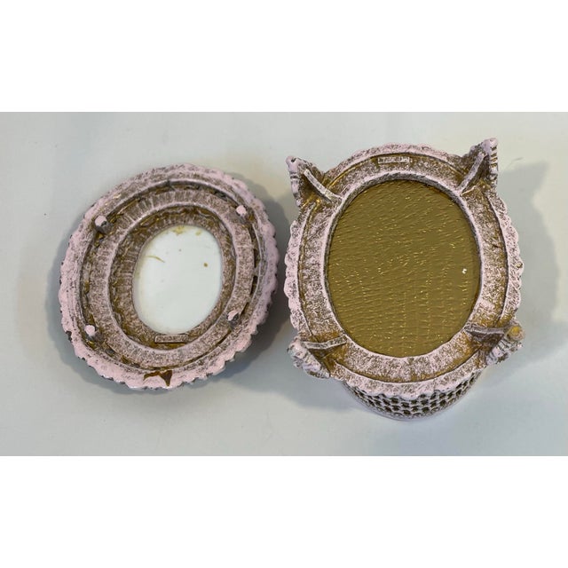 Brass Vintage Italian Firenze Porcelain and Metal Trinket Box For Sale - Image 8 of 9