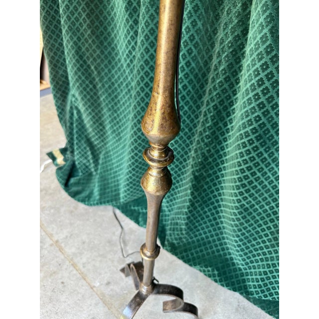 Spanish Iron Floor Lamp on an Elevated Tripod Base For Sale - Image 10 of 12