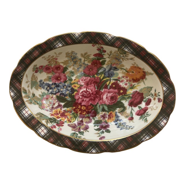 1990s Wedgewood, Ralph Lauren Hampton Floral Oval Serving Bowl For Sale
