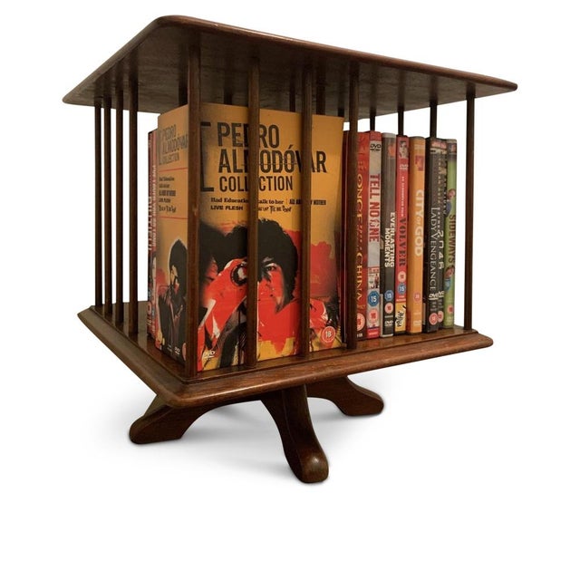 Brown Small Early 20th Century Revolving Tabletop Bookcase with Dowel Partitions, 1910s For Sale - Image 8 of 9