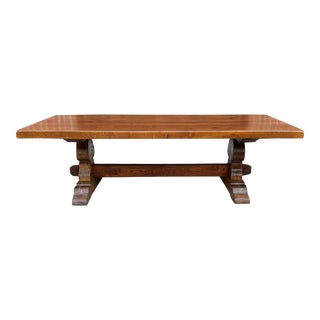 Antique French Farm Table Dining Library Table Desk Farmhouse Oak 98" 19th C For Sale