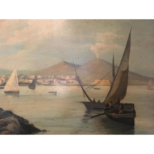Naples, Posillipo School, Oil on Canvas, Framed For Sale - Image 4 of 7