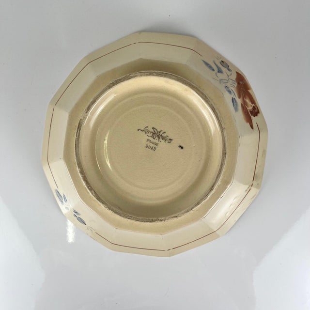 Cream 20th Century Salad Bowl with Floral Motif from Sarreguemines, 1920s For Sale - Image 8 of 10