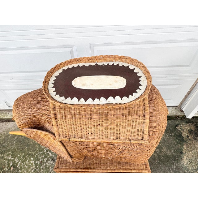 Monumental Vintage Wicker Elephant Bar For Sale - Image 10 of 12