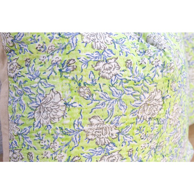 Jaipur Spring, Pair of Large Vibrant Block Print Pillows For Sale In Los Angeles - Image 6 of 8