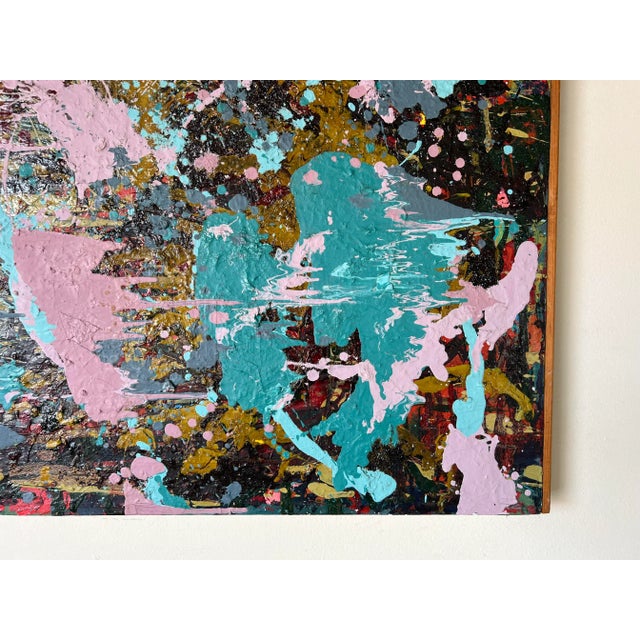 70's Karen Sadenwater Expressionist Abstract Oil Painting For Sale - Image 4 of 13