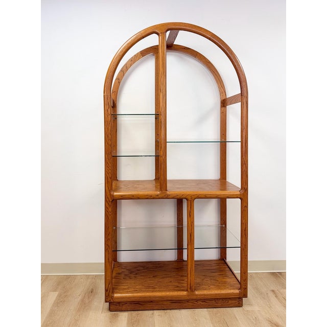 Mid-Century Modern Danish MCM Bentwood Display Shelf Glass Shelves Vintage Etagere Bookcase For Sale - Image 3 of 13