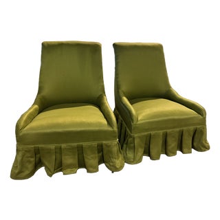 Vintage Green Lounge Chairs, 1950s, Set of 2 For Sale