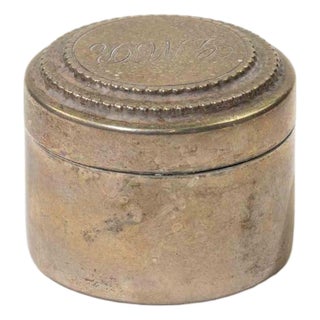 Italian Silver Cylindrical Pill Box, 1960s For Sale