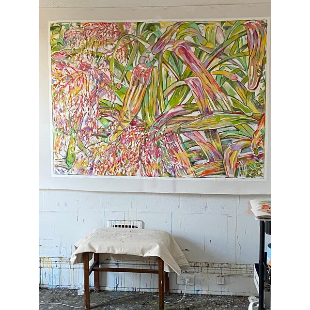 Abstract Expressionism Tyka "Botanical Garden" Oil Painting For Sale - Image 3 of 3