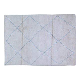 Moroccan Hand Knotted Beni Ourain Rug With Soft Texture,5'7"x8' For Sale