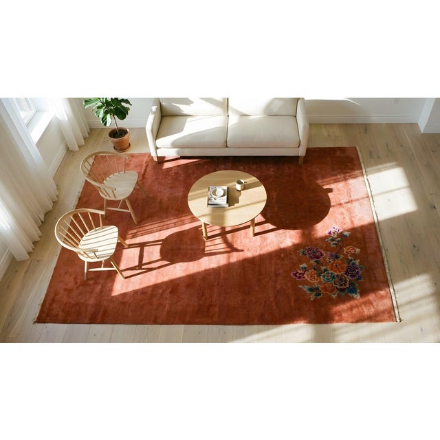 Antique Chinese Art Deco Rug For Sale - Image 9 of 9