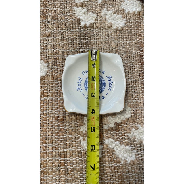 Rustic European Blue Vintage Hotel Andalucia Palace Sevilla Spain Ashtray For Sale - Image 3 of 4