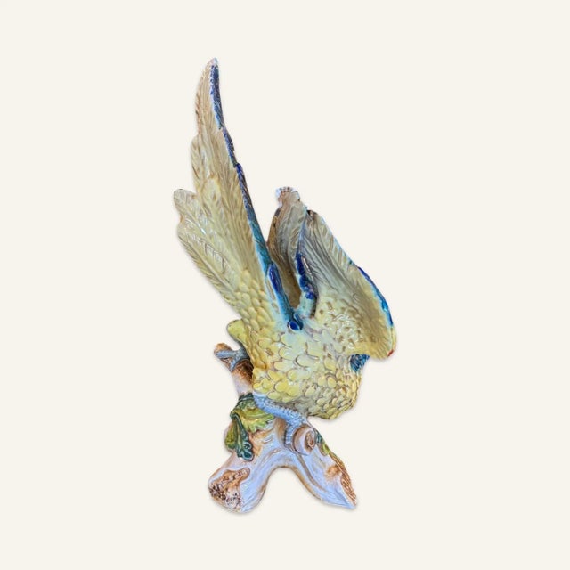 1980s Monumental Italian Majolica Macaw/Parrot by Rigattieri For Sale - Image 4 of 9