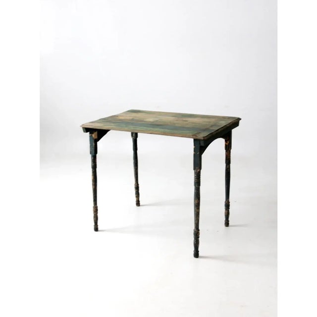 Antique Painted Wood Folding Table For Sale - Image 12 of 13