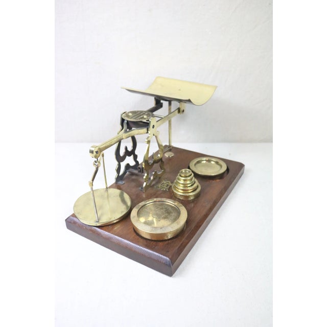 Wood Late 19th Century English Brass Postal Scale For Sale - Image 7 of 10