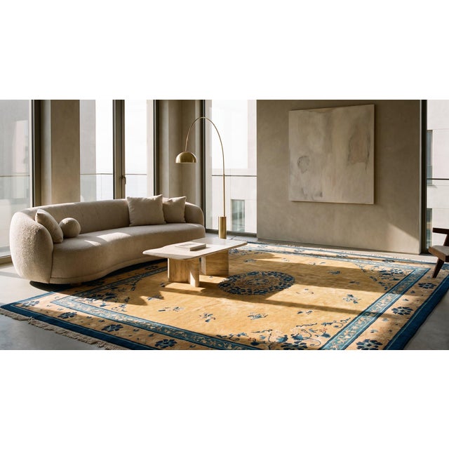 Bronze Early 20th Century Chinese Peking Carpet For Sale - Image 8 of 8