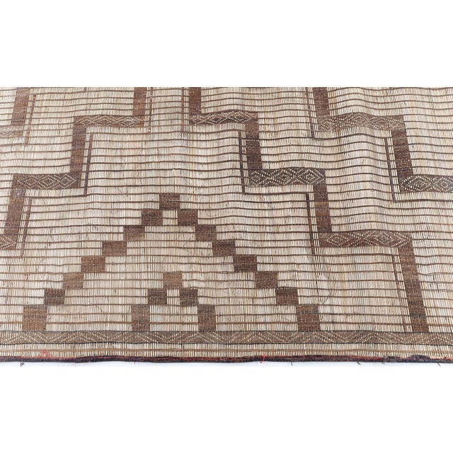 Doris Leslie Blau Vintage Moroccan Tan With Brown Rug Reed And Leather Tuareg For Sale In New York - Image 6 of 7