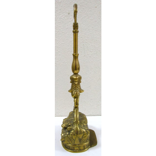 Victorian Antique Victorian-Era Solid Brass Doorstop Door Porter For Sale - Image 3 of 16