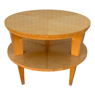 Swedish Modern Art Deco Round Two Tier Side Table For Sale