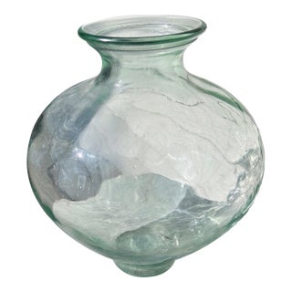 Vintage European Demijohn Bottle Green 13.5” For Sale